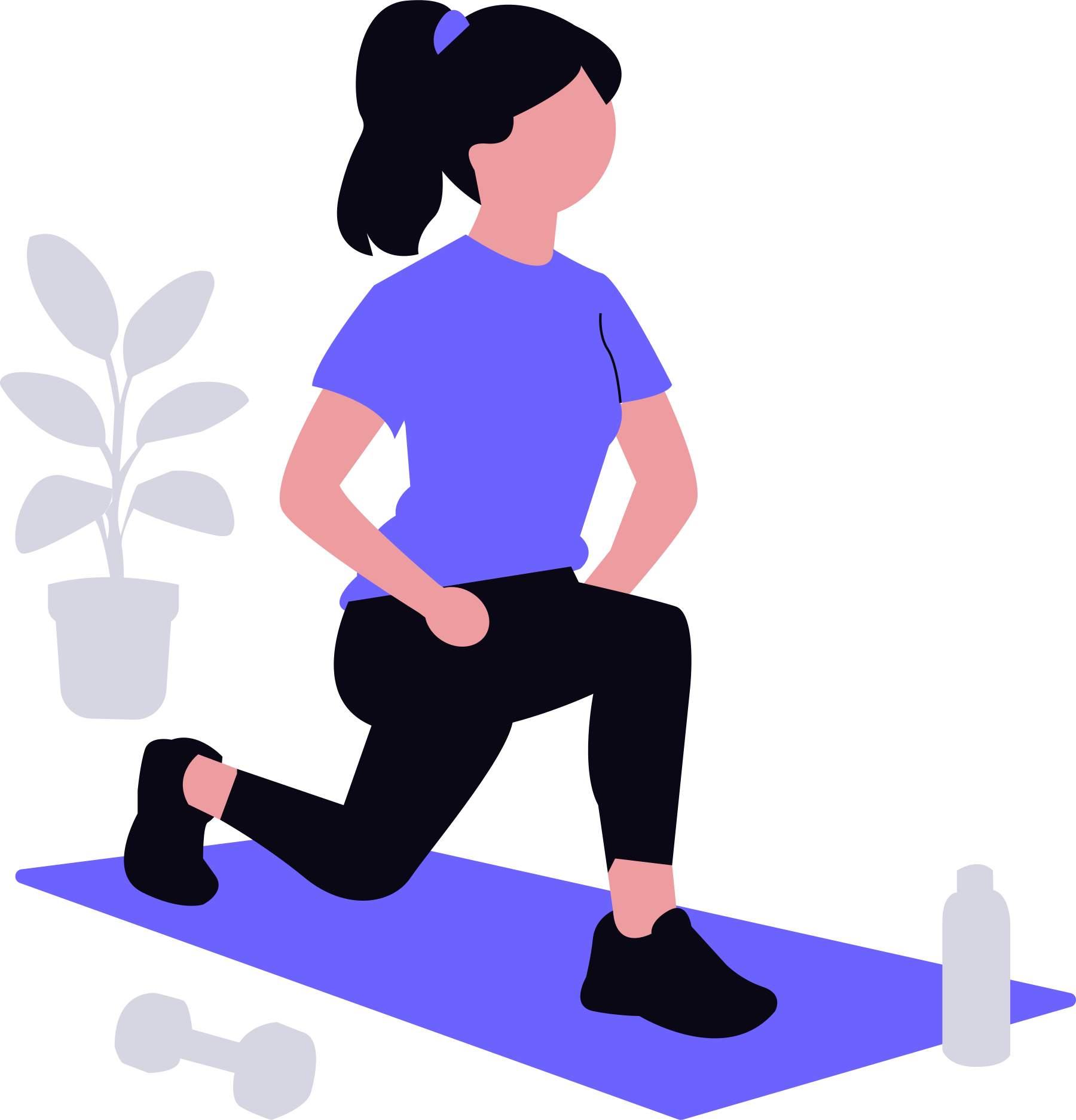 Illustration of a person exercising on a workout mat